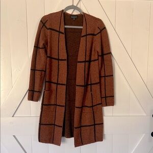 Brown Plaid Women's Sweater